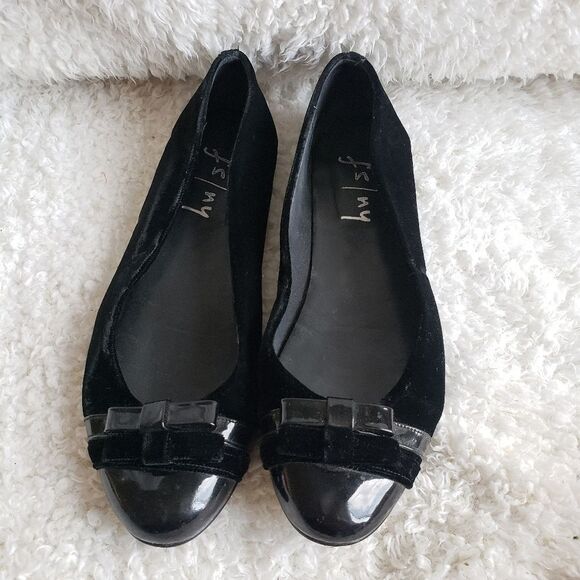 French Sole FS/NY Black Velvet Cap Toe Ballet Flats sz 9 - Picture 6 of 6